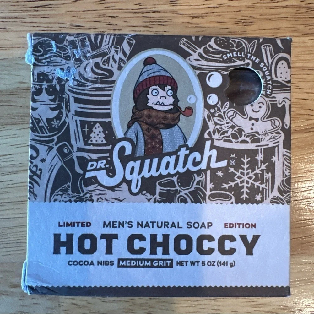 2 Pack Dr. Squatch Frosty Peppermint/Hot Choccy Men's Natural Soap Limited Ed